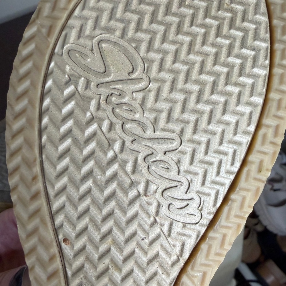 NWOT Skechers Wedge Sandals Cork Footbed Gray Silver‎ Straps Size 9.5W - Picture 10 of 10
